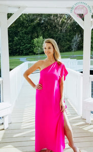 Walk On The Bright Side Maxi Dress - Hot Pink