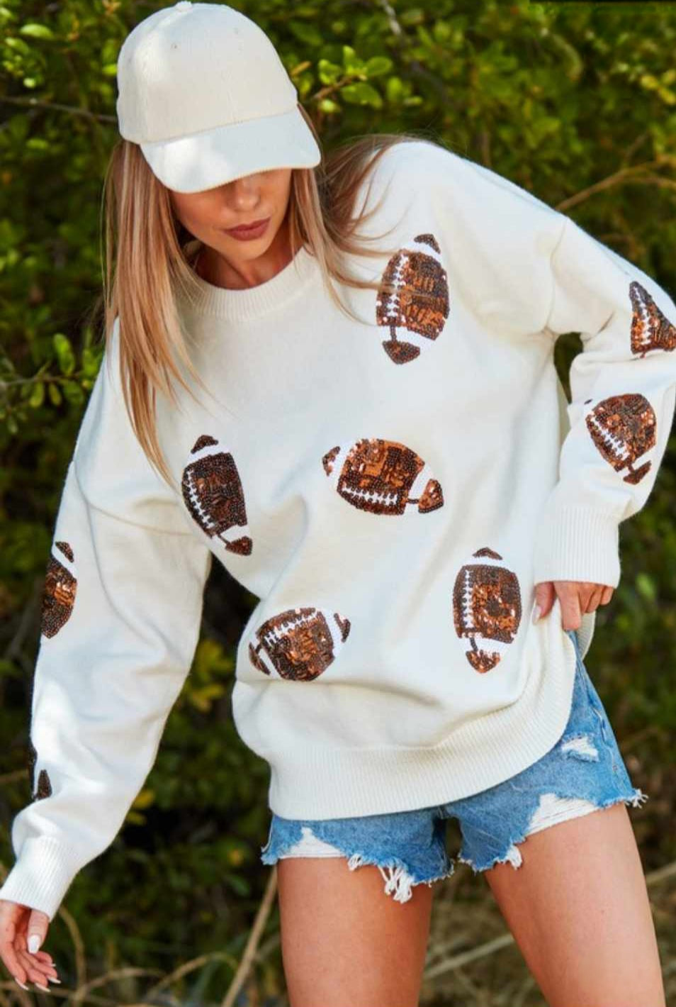Sequin Football Sweater – Sweet Southern Shore