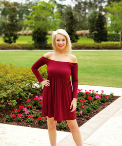 Forget Me Not Bamboo Dress - Burgundy