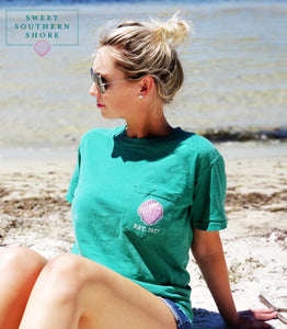 Sweet Southern Shore Collection Pocket Tee | Short Sleeve | Sea Green