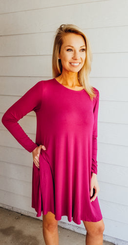 Never Let Me Go Pocket Dress - Magenta