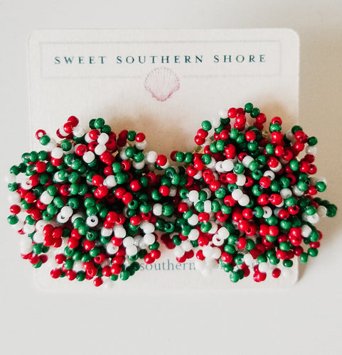 Holiday Beaded Statement Earrings