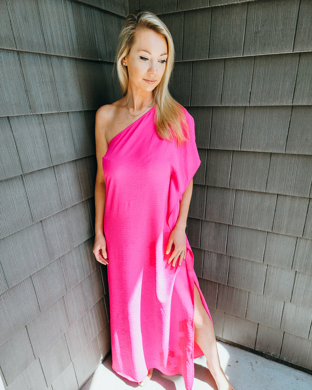 Walk On The Bright Side Maxi Dress - Hot Pink