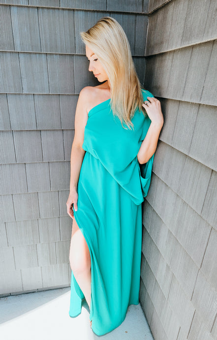 Island Maxi One Shoulder Dress - Green