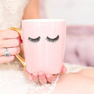 Pink Eyelashes Mug -16oz