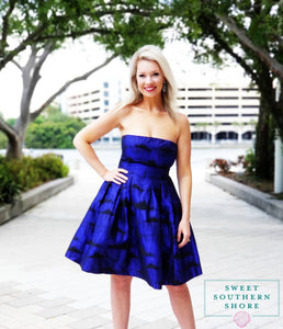 City Walk Cocktail Dress - Metallic Blue | Semi-Formal | Sweet Southern Shore City Walk Cocktail Dress - Metallic Blue | Semi-Formal | Sweet Southern Shore