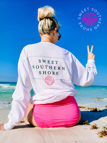 Sweet Southern Shore Collection Tee | Long Sleeve - White