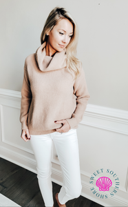At The Lodge Cowl Neck Sweater - Mocha
