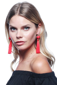 Flirty In Fringe Earrings - Red