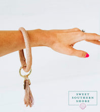 Sweet Glitter Tassel Bracelet/ Key Chain -Rose Gold & Fuchsia