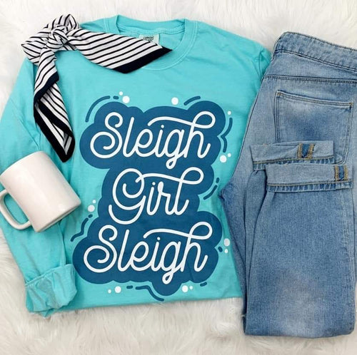 Sleigh Girl Sleigh | Long Sleeve - Blue