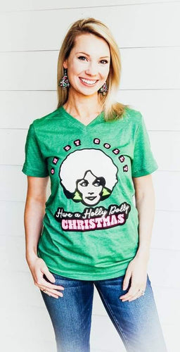 Holly Dolly Christmas - VNeck Tee