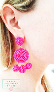 Alexis Earrings- Hot Pink