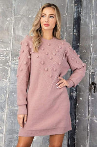 Charmed Outings Sweater Dress - Blush