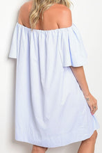 Southern Shore- White and Blue Pin Stripe, Tunic Dress