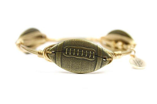 Gold Football Bangle Bracelet - Large