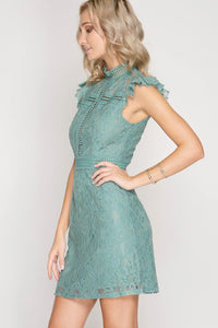 At First Glance Dress - Dusty Slate