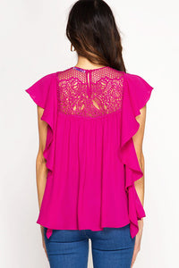 Give It A Whirl Blouse - Fuchsia