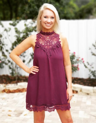 Speak Softly To Me Dress - Wine