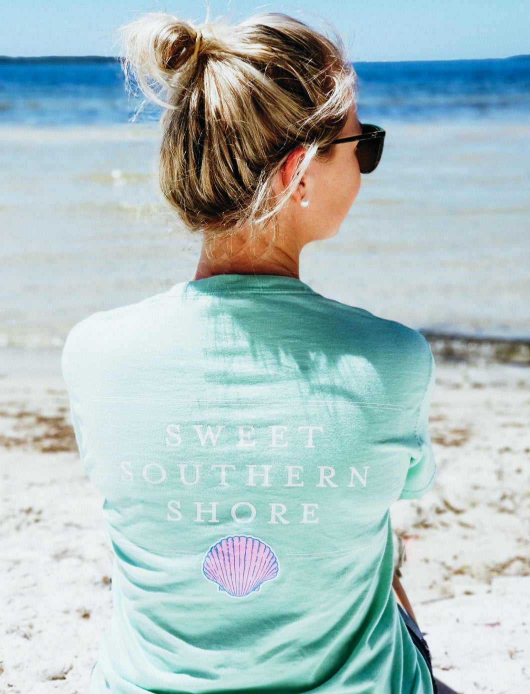 Sweet Southern Shore Collection Pocket Tee | Short Sleeve | Sea Foam Green