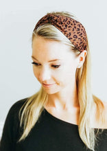 Top Knot Large Band Headband - Brown Leopard