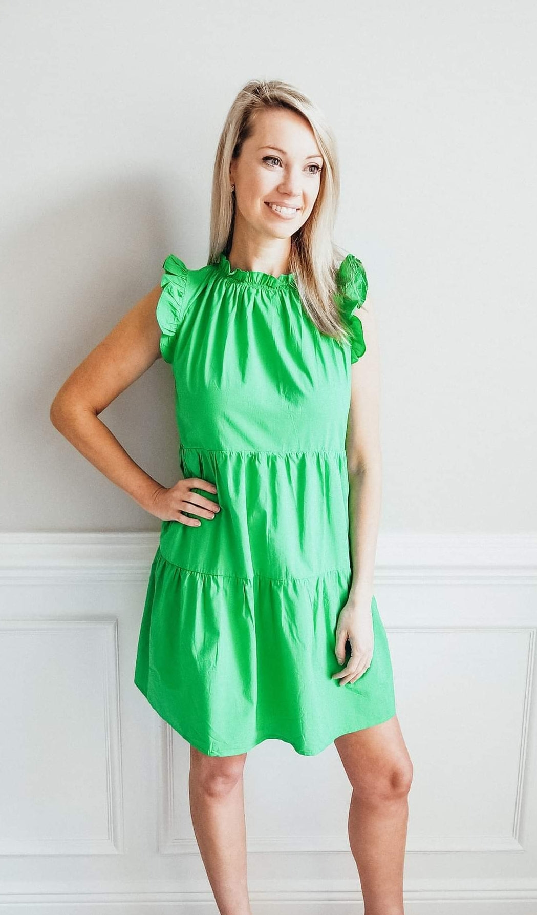 Kelly Green Ruffle Dress Sweet Southern Shore Kelly Green Ruffle Dress Sweet Southern Shore