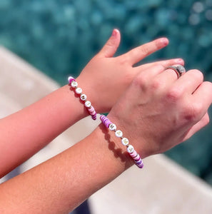 Mama + Mini Stretch Bracelet Set - Purple
