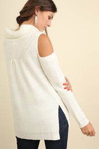 Winter Wonderland | Cold Shoulder Sweater - Cream