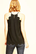 Firefly Nights Scalloped Top - Black