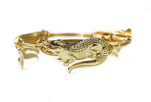Gold Gator Bangle Bracelet - Standard