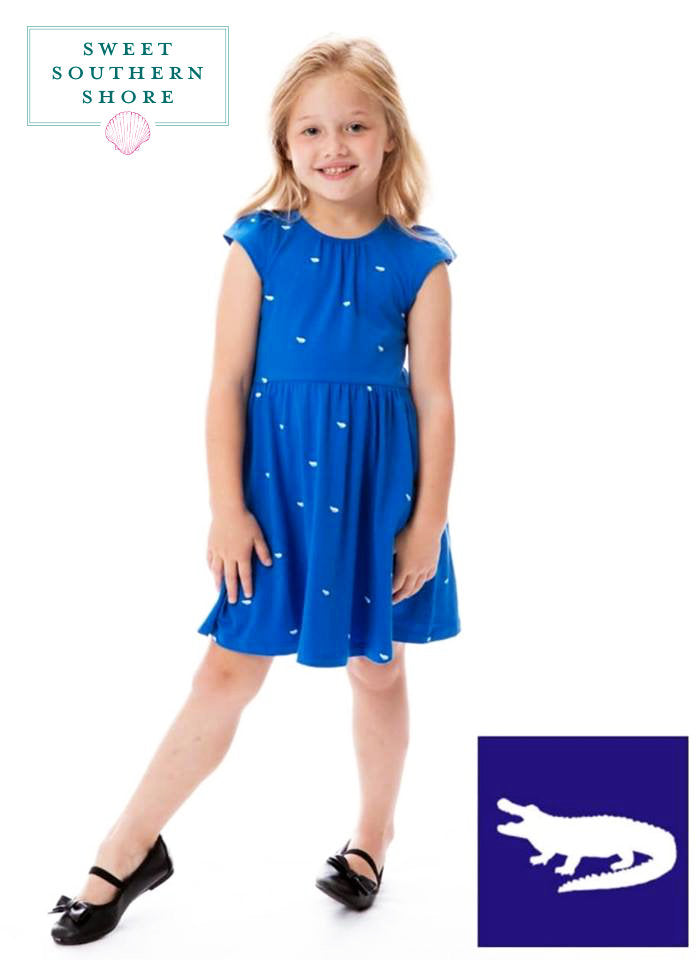 gator blue dress Charleston Dress in Aqua Gator S- Ready to Ship main image 1