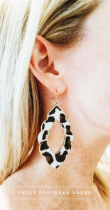 Leopard Faux Fur Earrings - Gold
