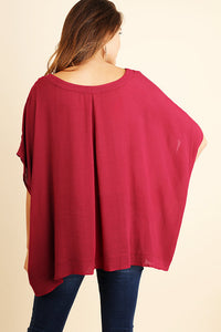 Pulling At Heart Strings Top - Cranberry