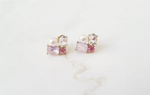 Betty Stud Earrings - Pink