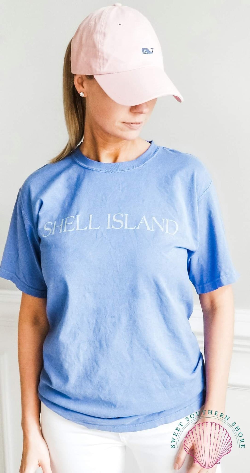 Shell Island Tee - Short Sleeve Washed Blue