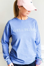 Shell Island Tee - Long Sleeve Washed Blue